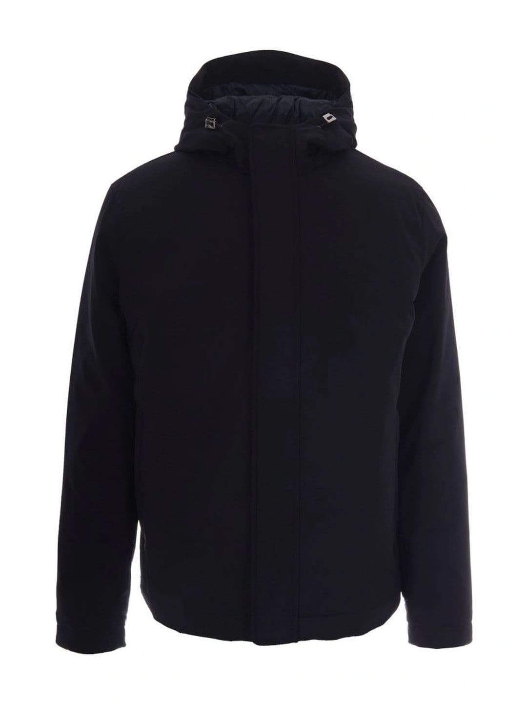 Herno Dark Blue Solid Hood Jacket - view 1