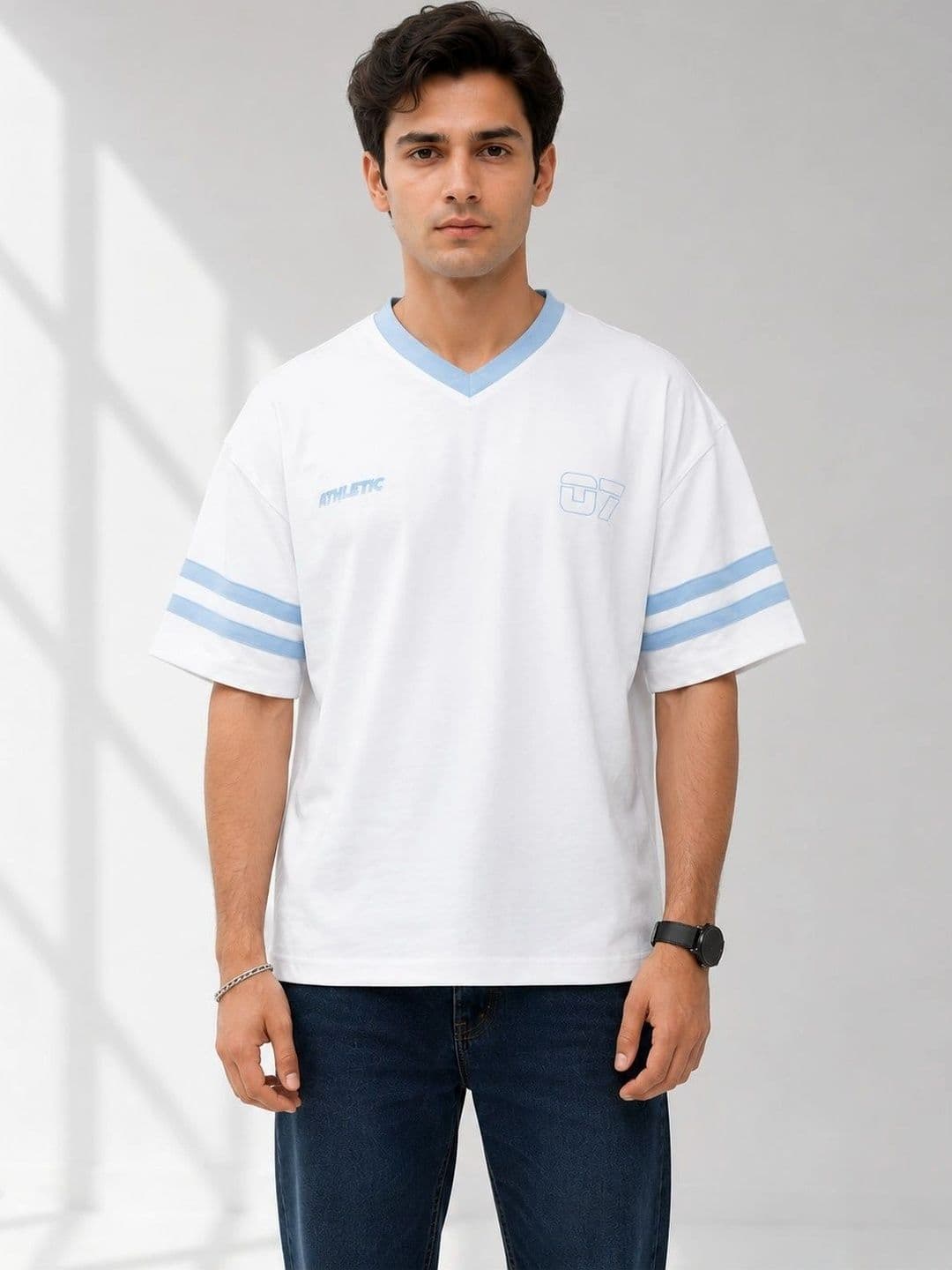 PERFKT-U Men Typography Printed V-Neck T-shirt - view 1