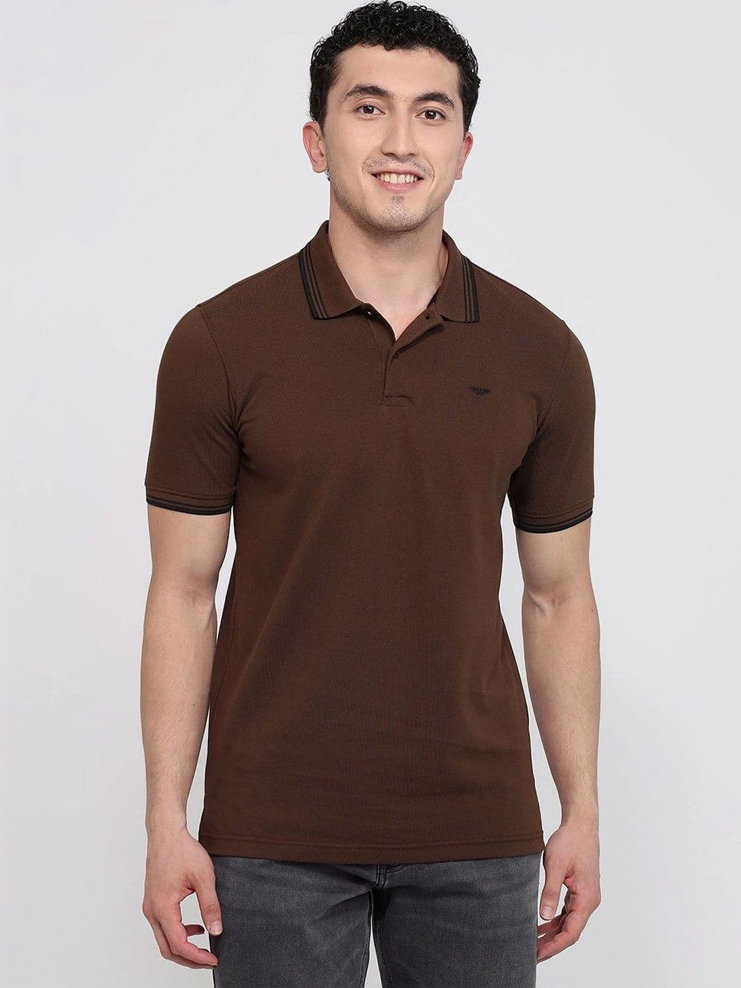 Park Avenue Men Polo Collar Pure Cotton Slim Fit T-shirt - view 1