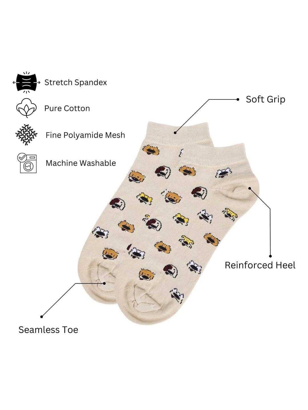 Soxytoes Unisex Cotton Patterned Above Ankle Socks - view 1