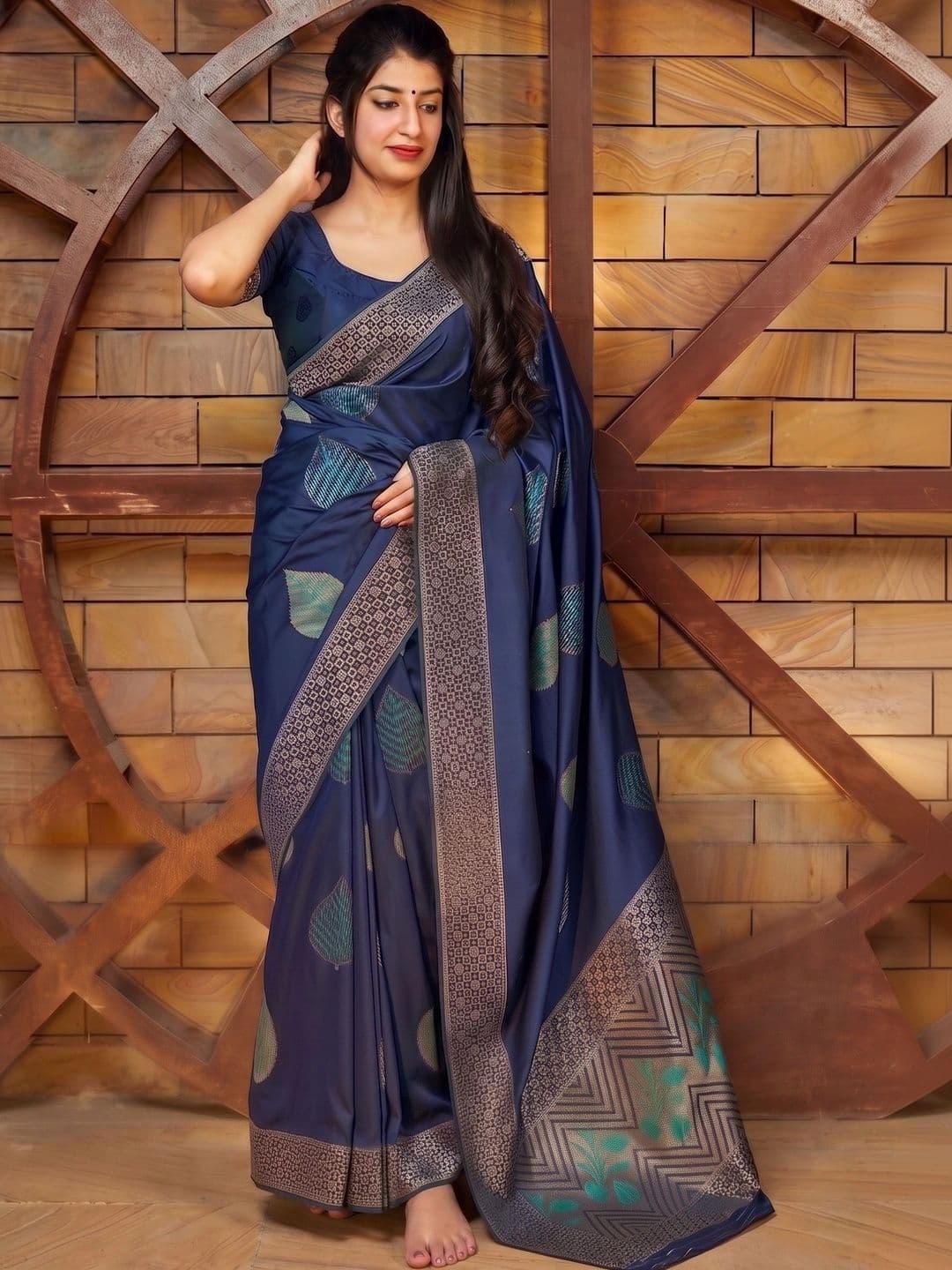 ABC ANY BUDY CLEAN Woven Design Zari Art Silk Banarasi Saree - view 1