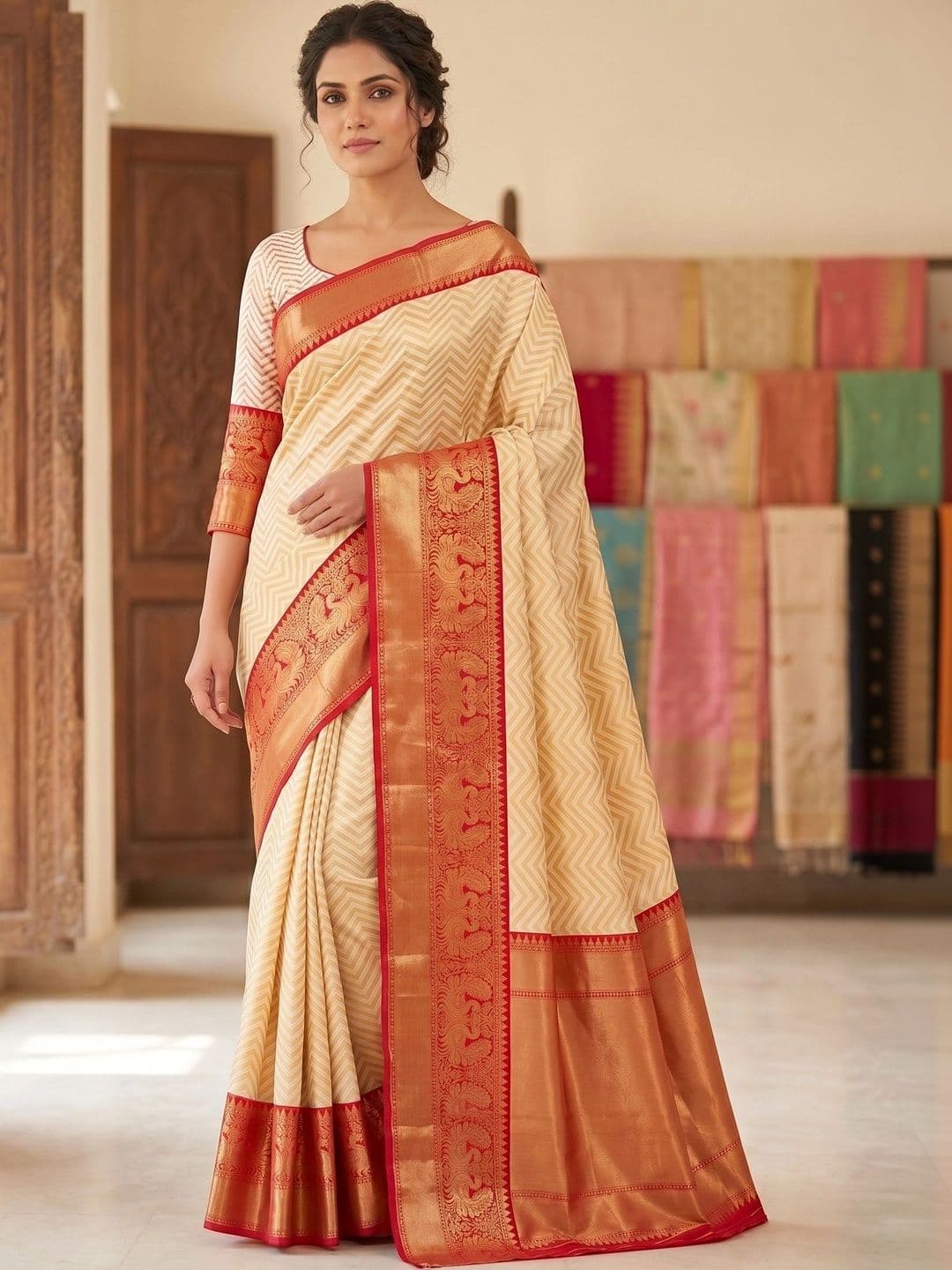 Bhagirath Fashion Woven Design Zari Art Silk Banarasi Saree - view 1