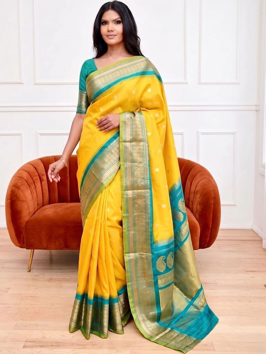 7Eleven Fashion Woven Design Zari Art Silk Banarasi Saree - view 1