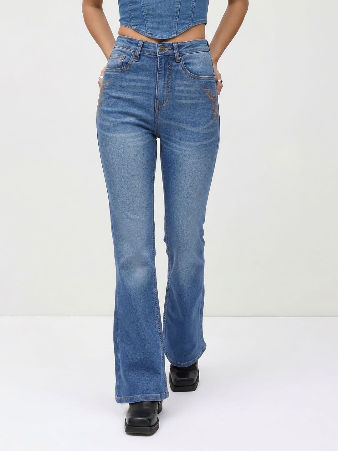 The Roadster Life Co. Women Bootcut Embroidered Jeans - view 1