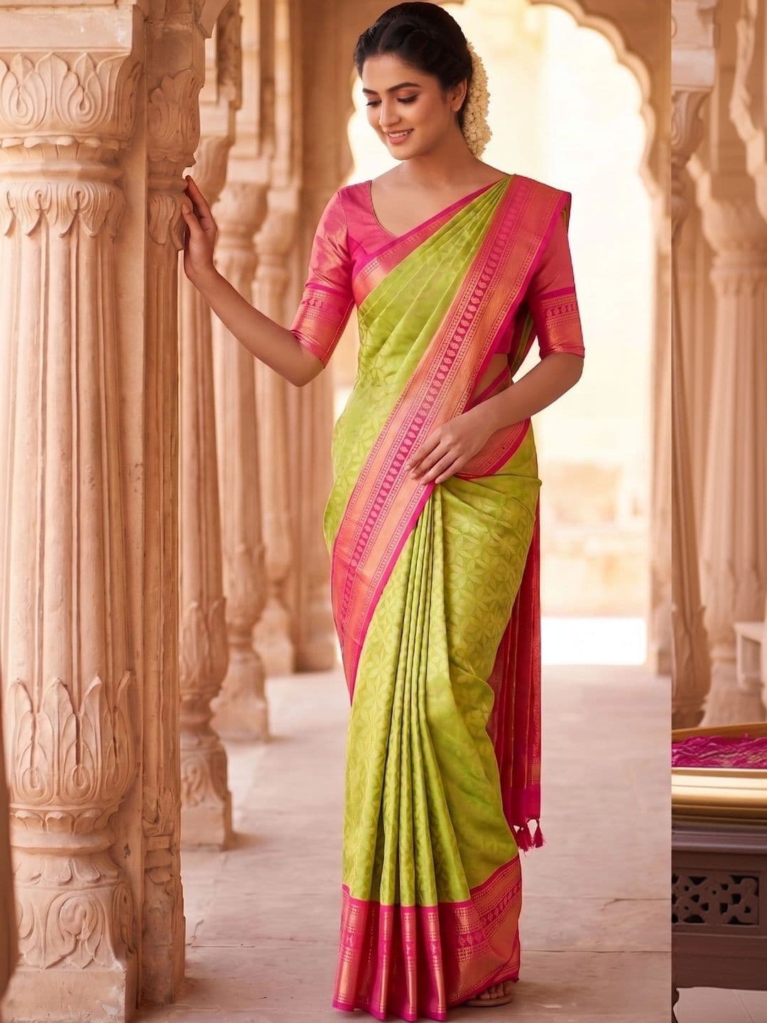 SHRIADINATH Woven Design Zari Art Silk Banarasi Saree - view 1