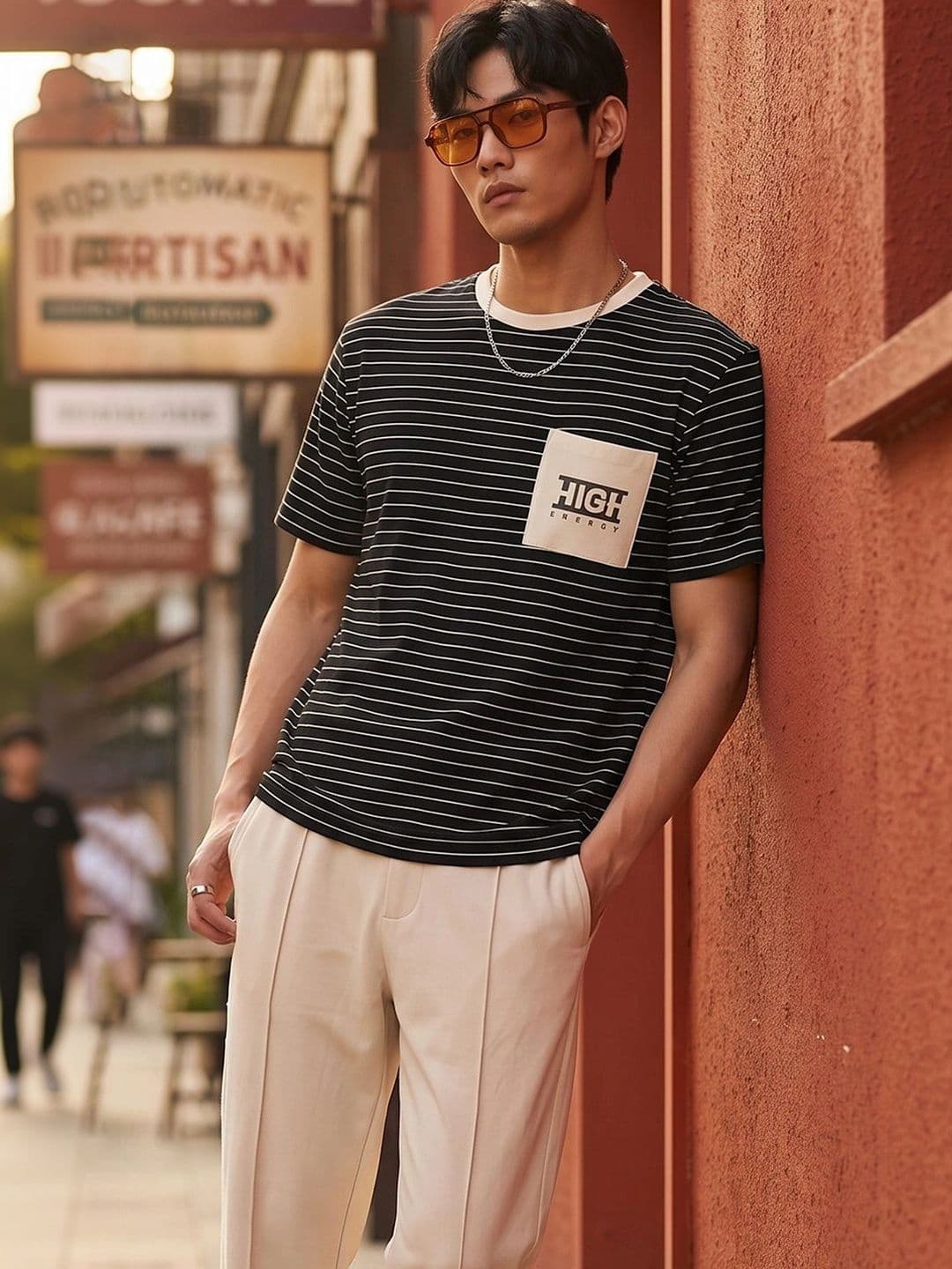 max Men Striped Pockets T-shirt - view 1