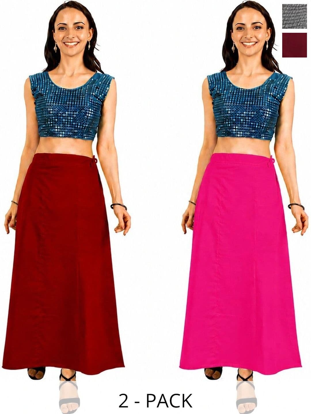 Preeti Creations Pack of 2 Cotton Saree Shapewear - view 1