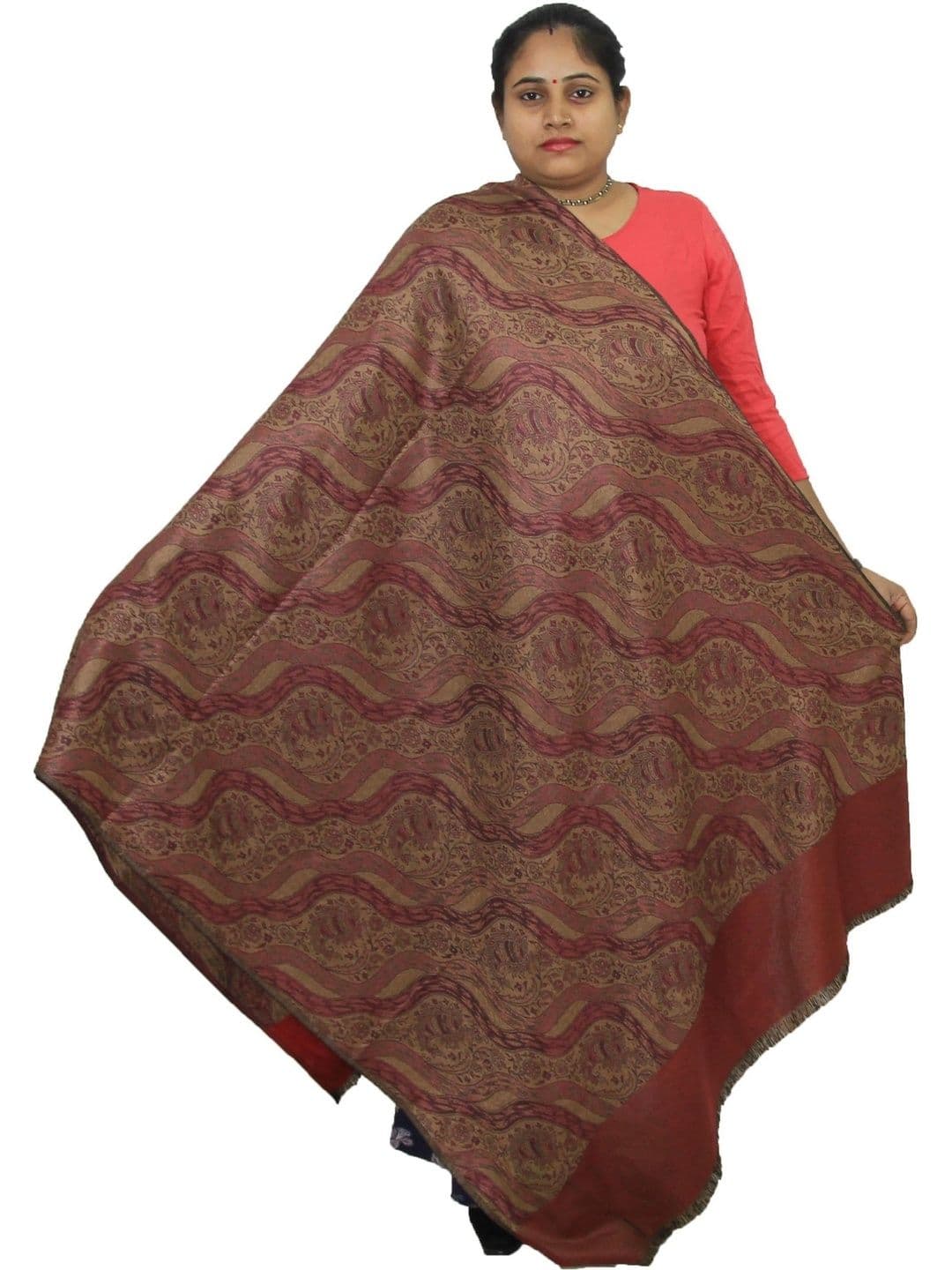 KAVIM Women Paisley Woven Design Shawl - view 1