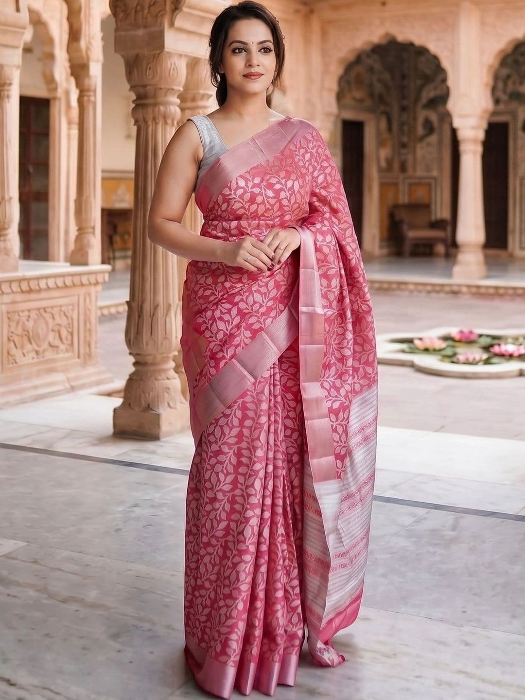 FASHIONIZO Woven Design Zari Art Silk Banarasi Saree - view 1