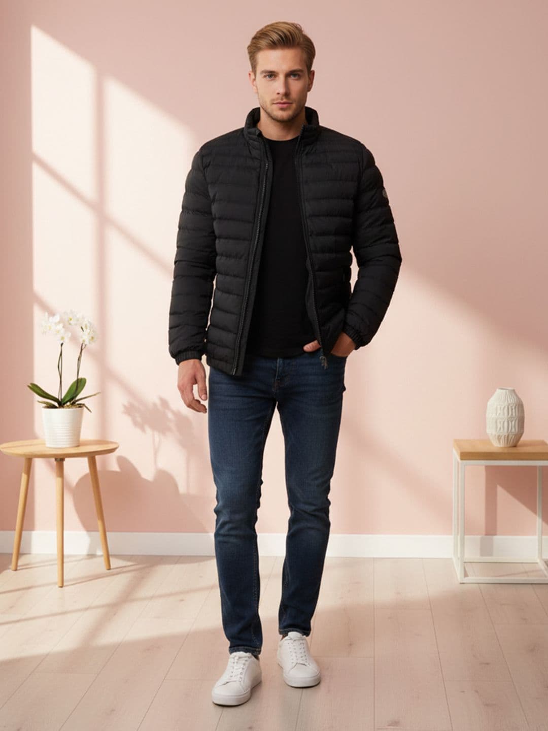 Mast & Harbour Men Stand Collar Long Sleeves Jacket - view 1