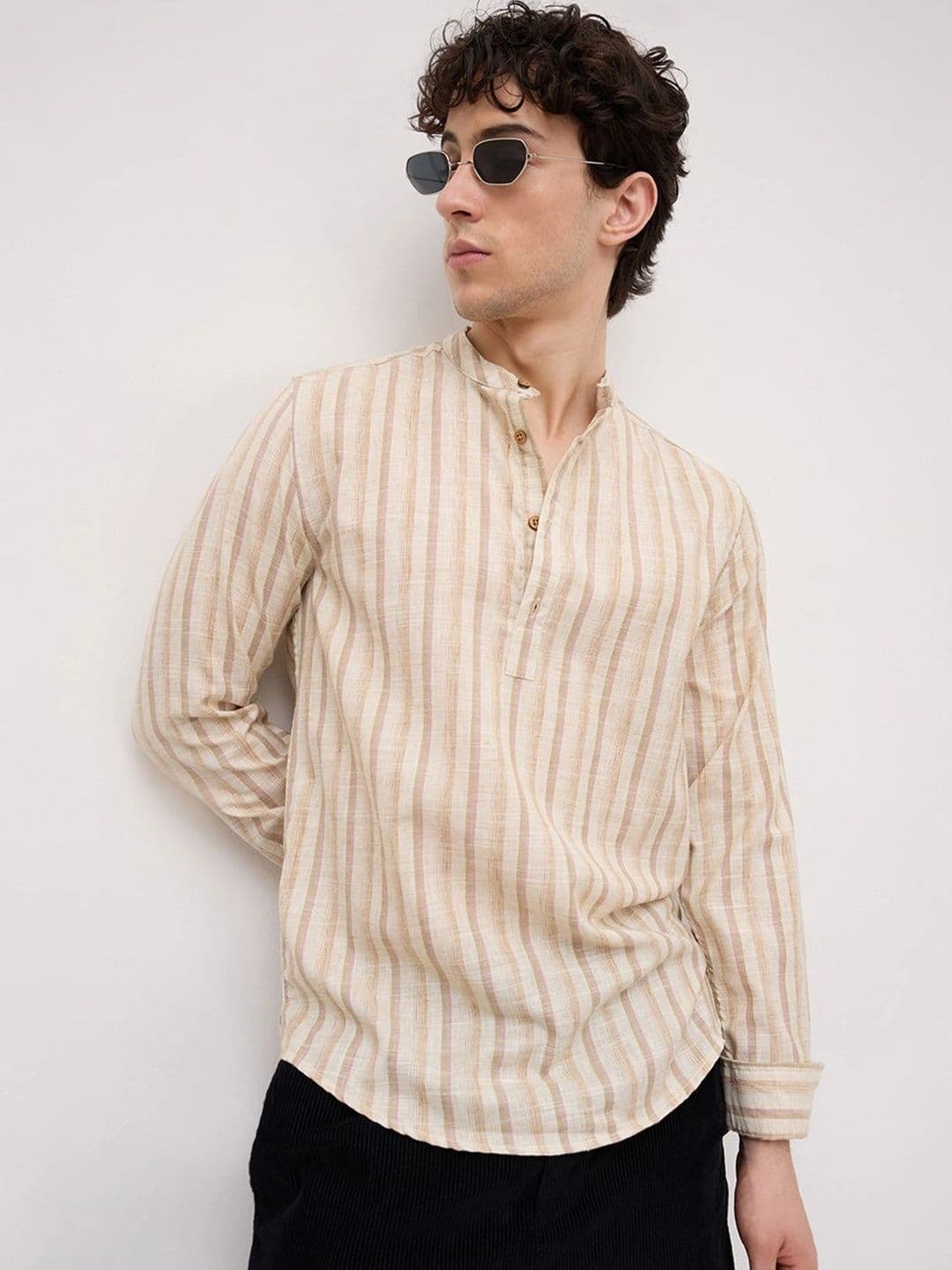 VASTRADO Men Striped Kurta - view 1
