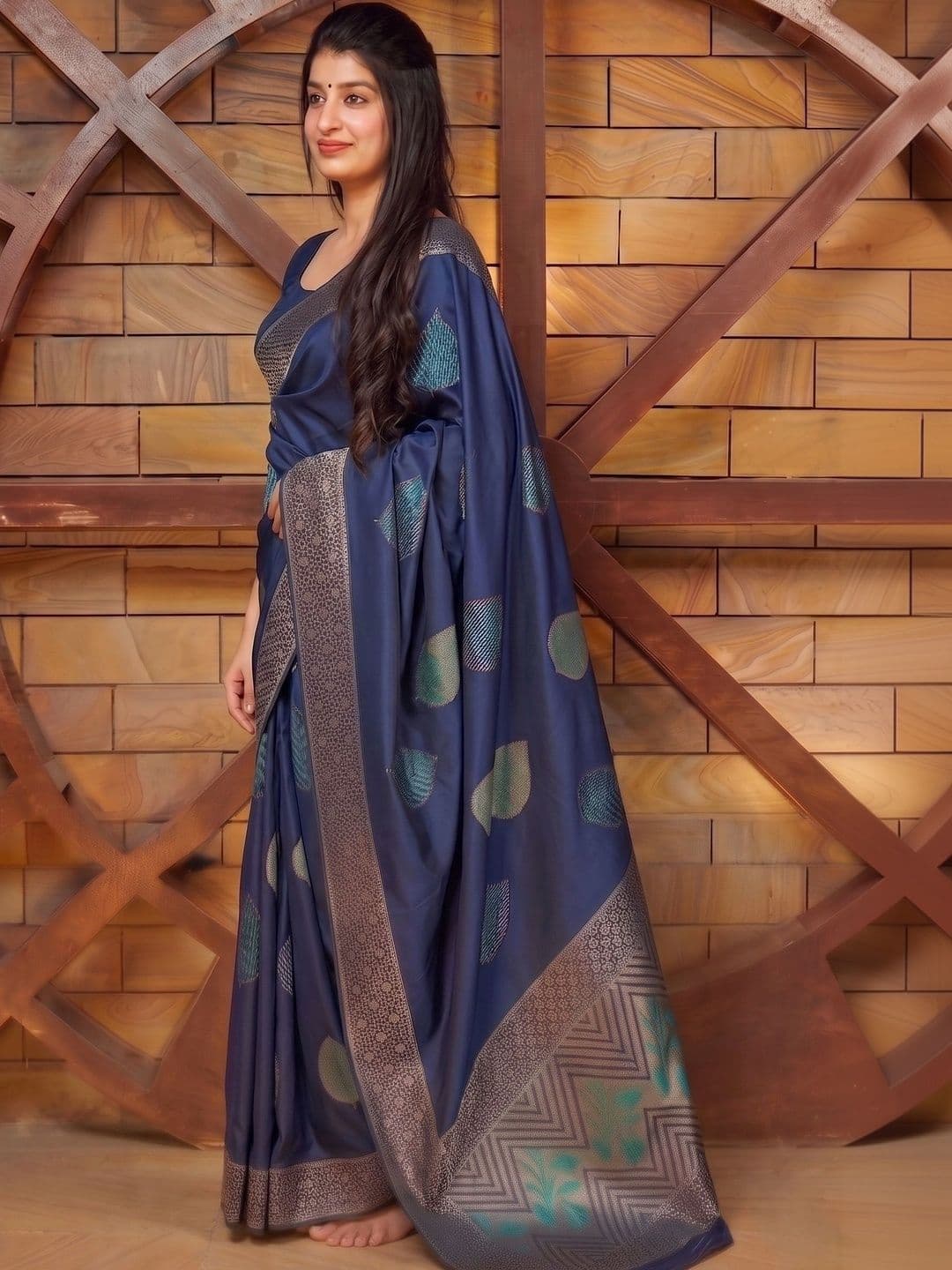 Freezeit Woven Design Zari Art Silk Banarasi Saree - view 1