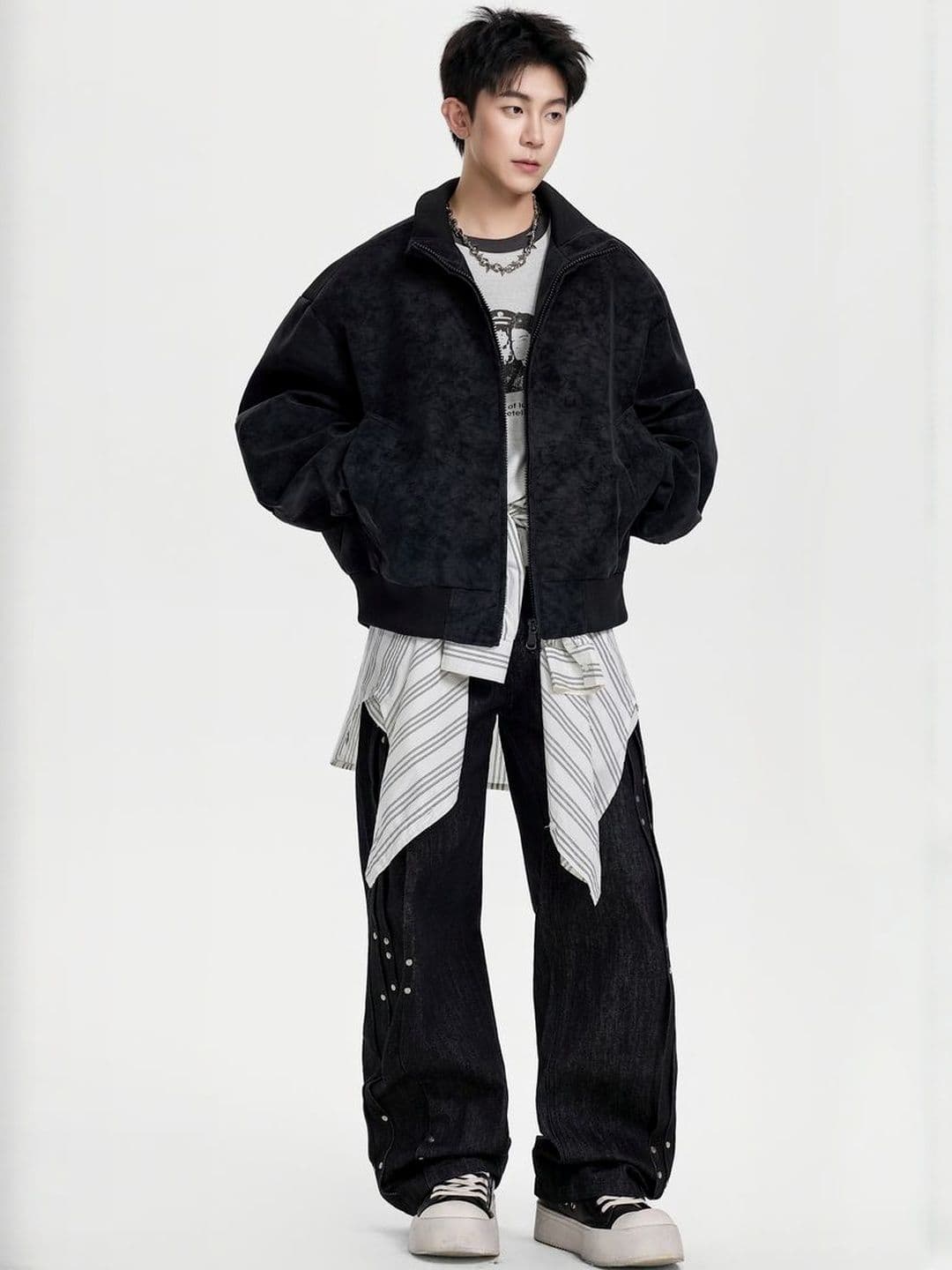 Mast & Harbour Men Stand Collar Solid Bomber Jacket - view 1