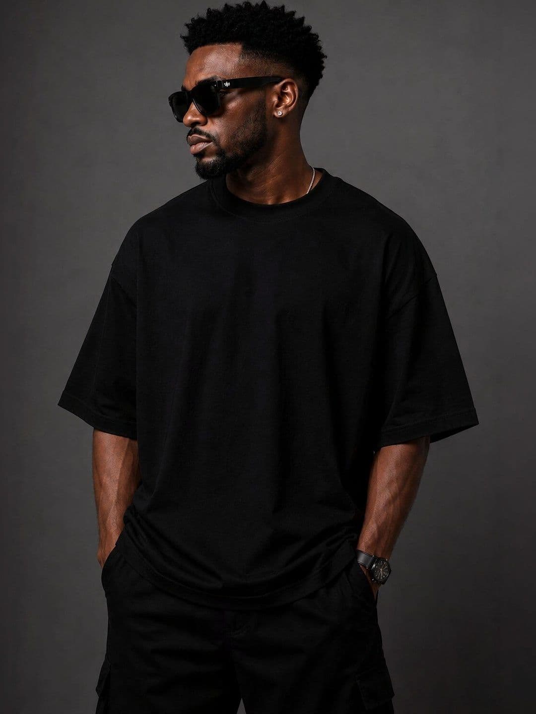 HERE&NOW Men Printed Drop-Shoulder Sleeves T-shirt - view 1