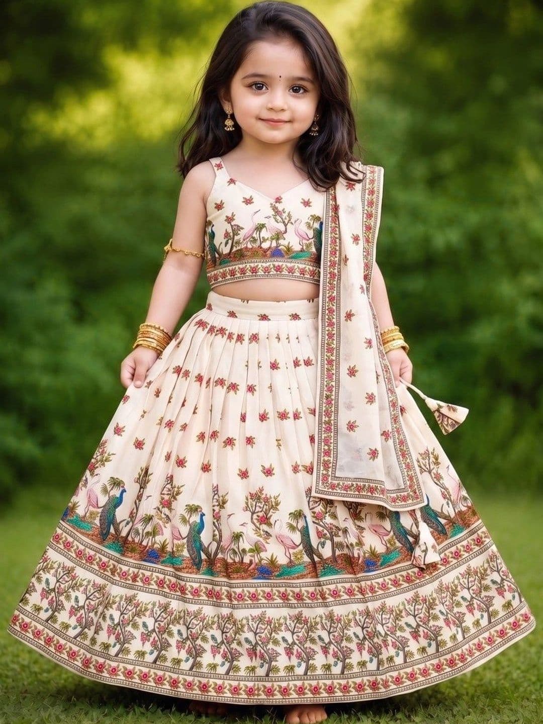 Shoryam Fashion Girls Printed Ready to Wear Lehenga & Blouse With Dupatta - view 1