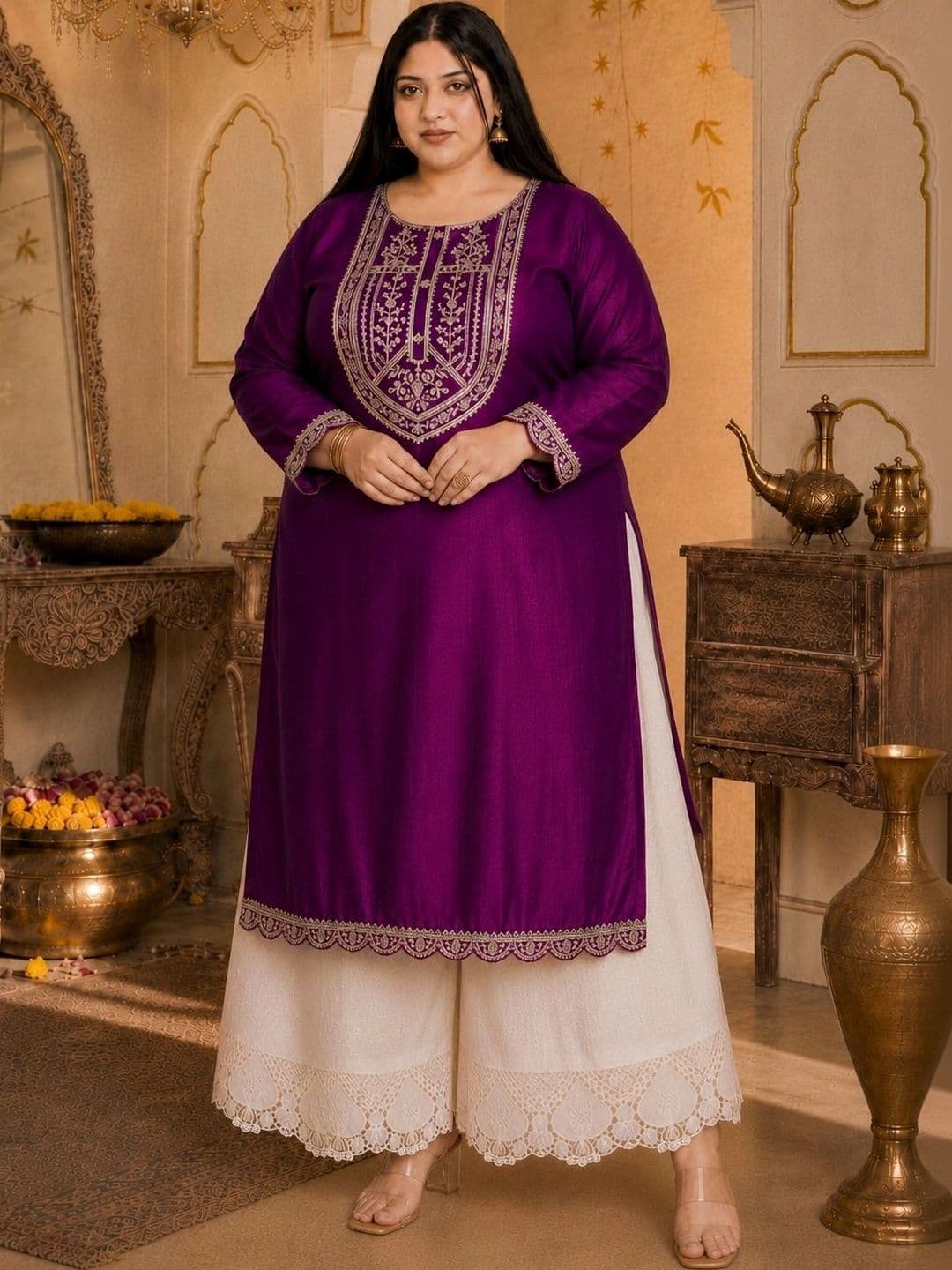 rarethread Women Embellished Thread Work Kurta - view 1