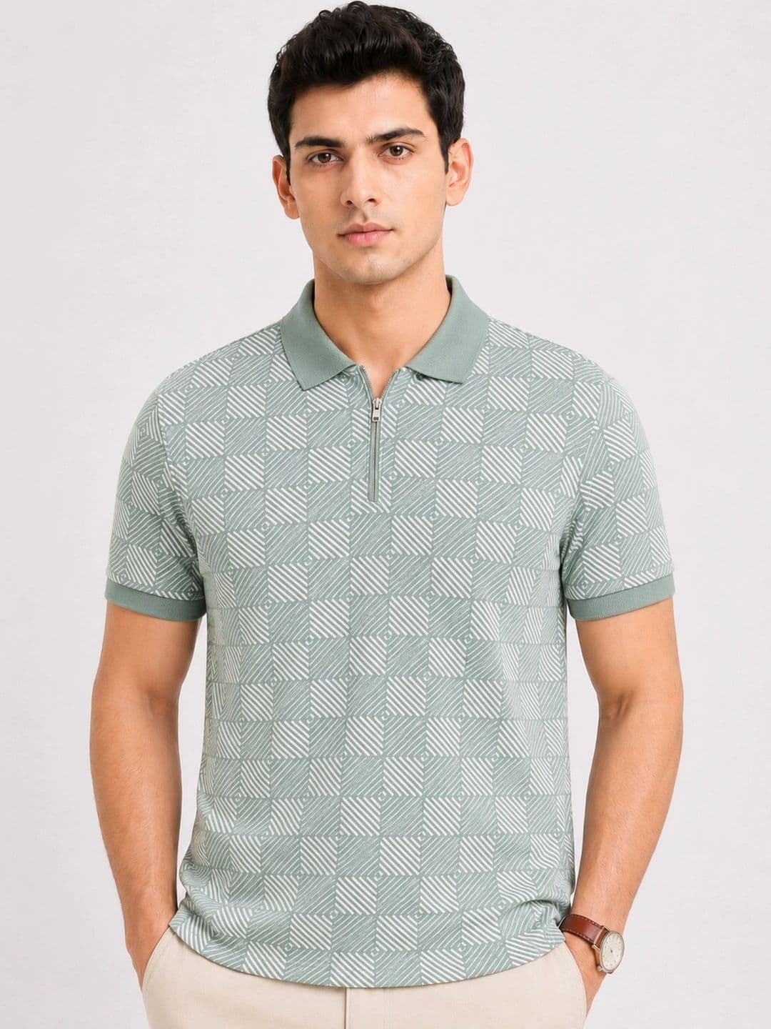Monk Mode Men Printed Polo Collar T-shirt - view 1