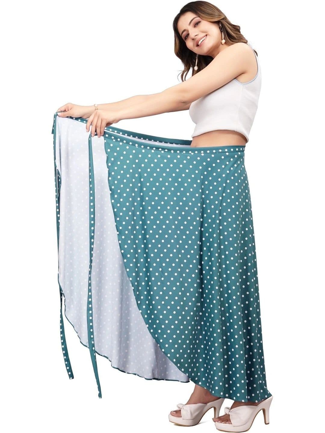 Moda Rapido Women Cotton Cambric Maxi Wrap Skirt - view 1