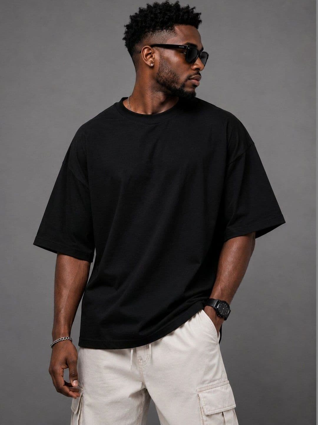 HERE&NOW Men Printed Drop-Shoulder Sleeves T-shirt - view 1