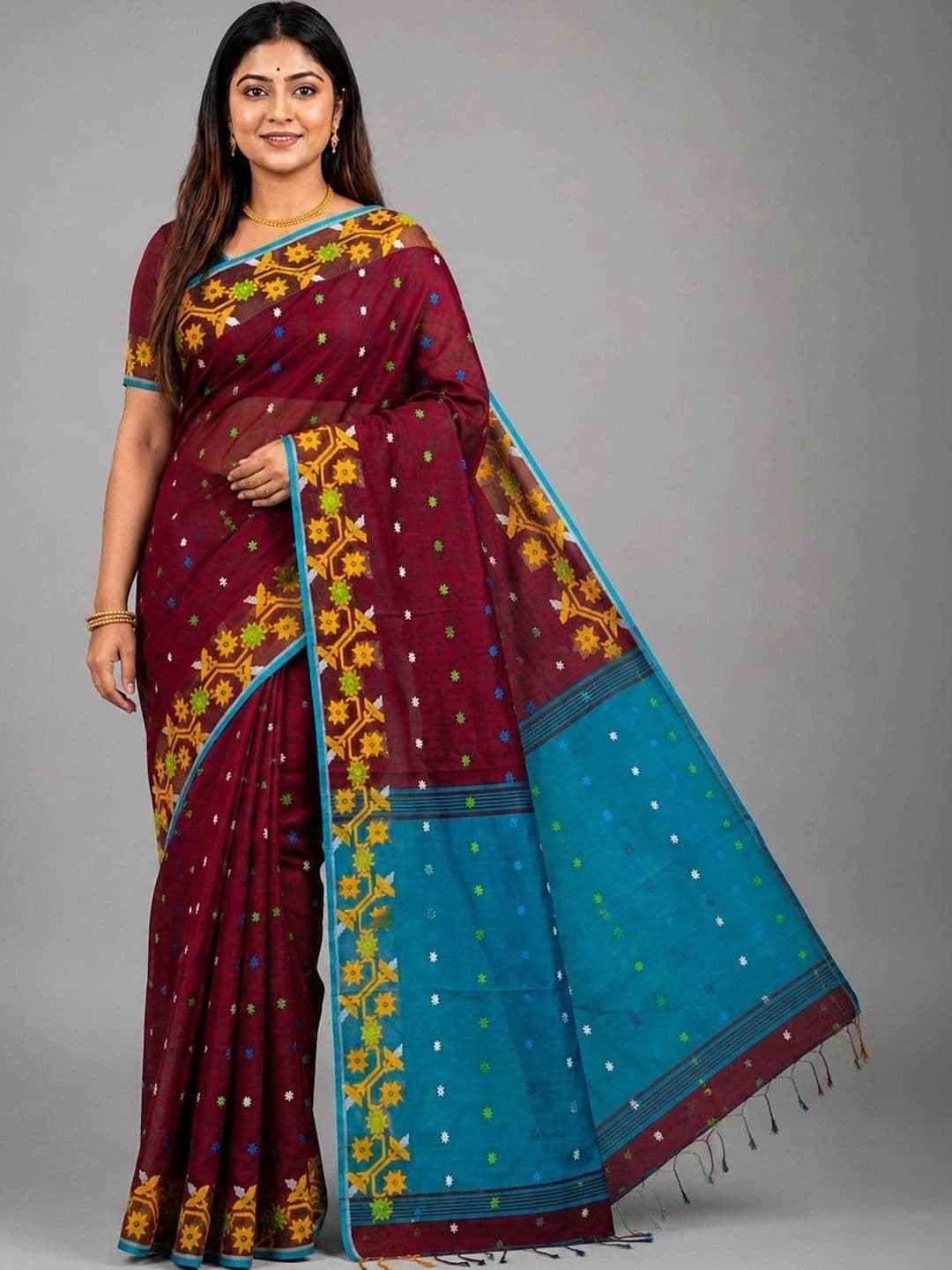 READYMART Woven Design Silk Cotton Saree - view 1