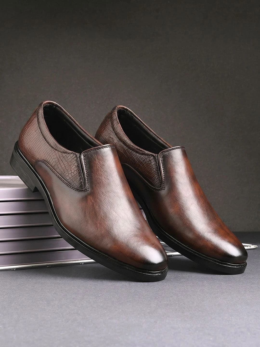 HERE&NOW Men Pointed Toe Slip-On Formal Slip-On Shoes - view 1