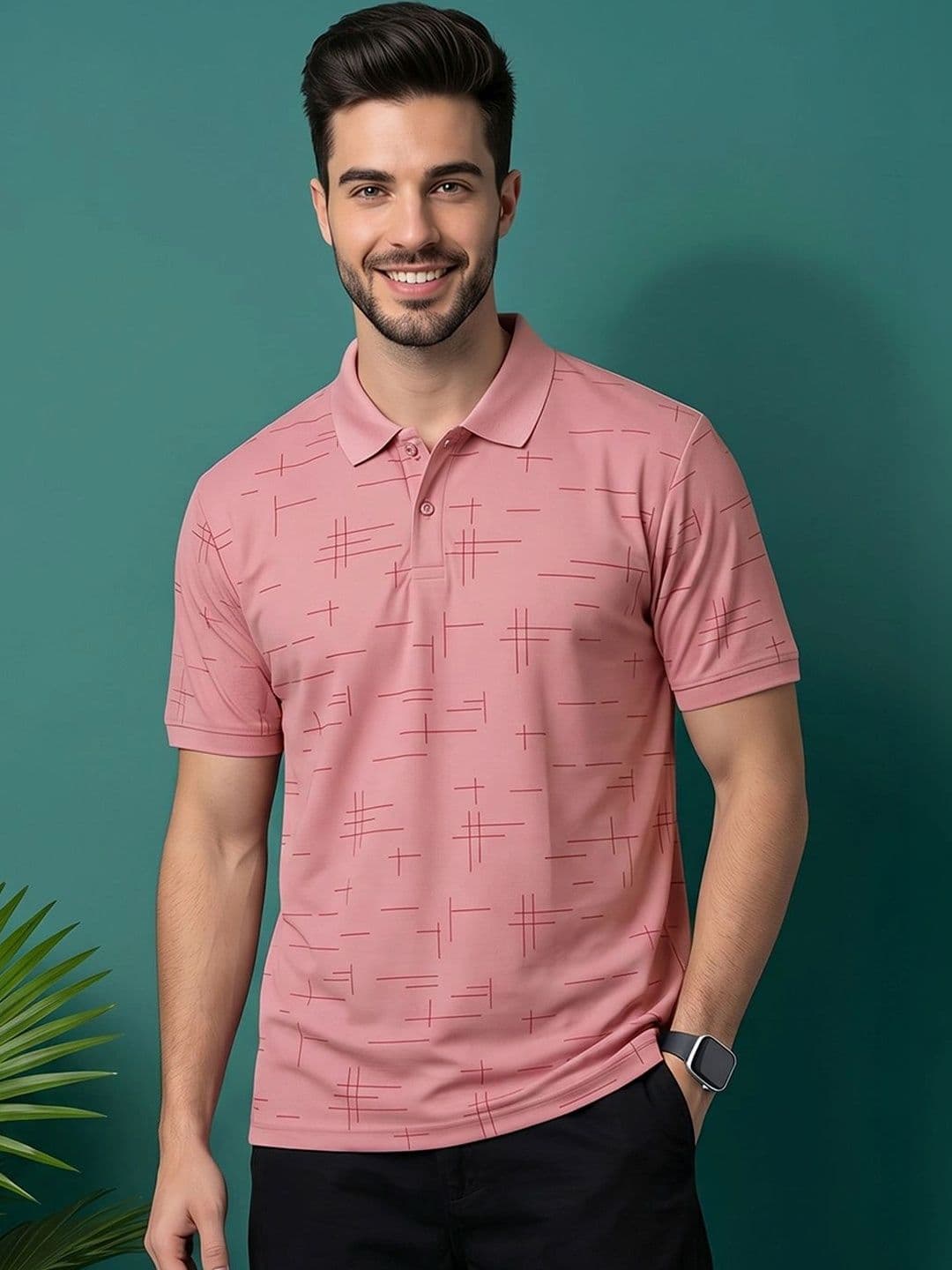 Mast & Harbour Men Printed Polo Collar T-shirt - view 1