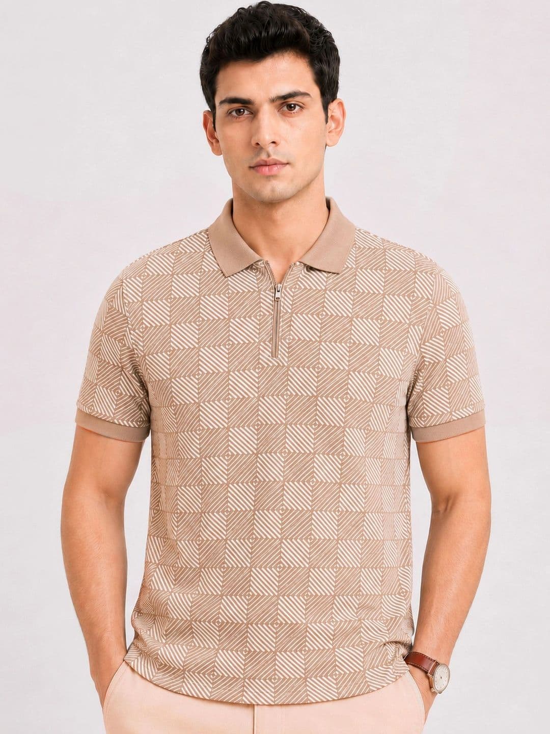 Monk Mode Men Printed Polo Collar T-shirt - view 1