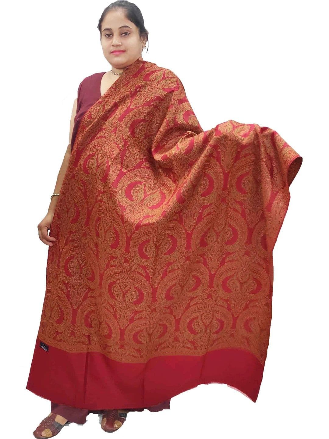 KAVIM Women Paisley Woven Design Shawl - view 1