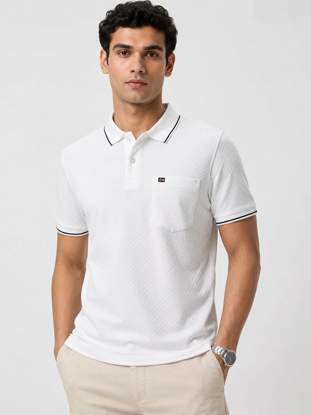 Monk Mode Men Polo Collar Pockets T-shirt - view 1