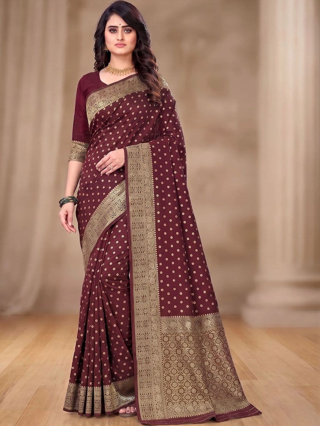 Eecoo Woven Design Zari Art Silk Banarasi Saree - view 1