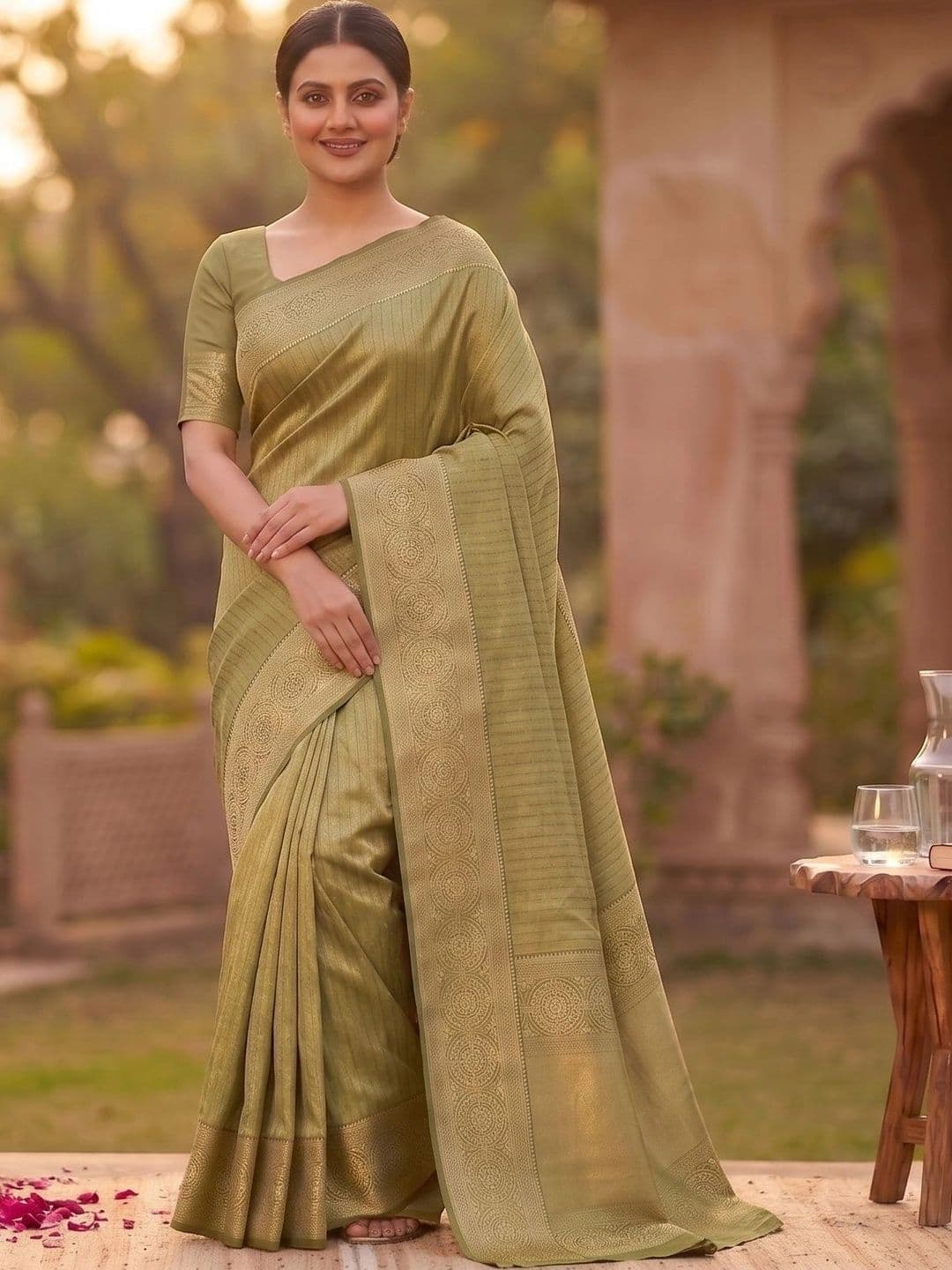 Ehaircare Woven Design Zari Art Silk Banarasi Saree - view 1