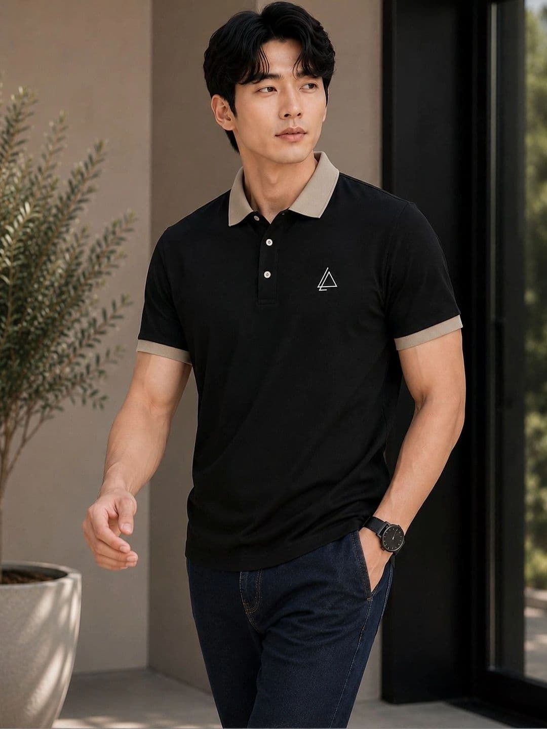 Moda Rapido Men Brand Logo Colourblocked Polo Collar T-shirt - view 1