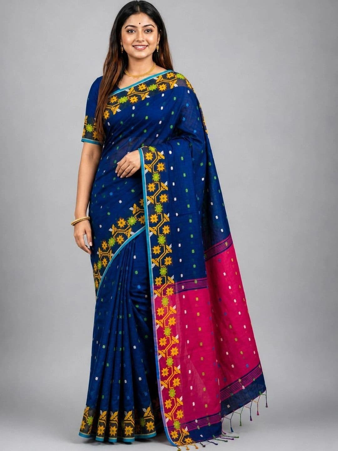 ACHOL Woven Design Zari Silk Cotton Saree - view 1