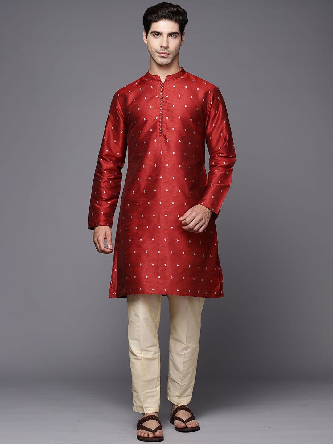 Anouk Men Polka Dot Kurta - view 1