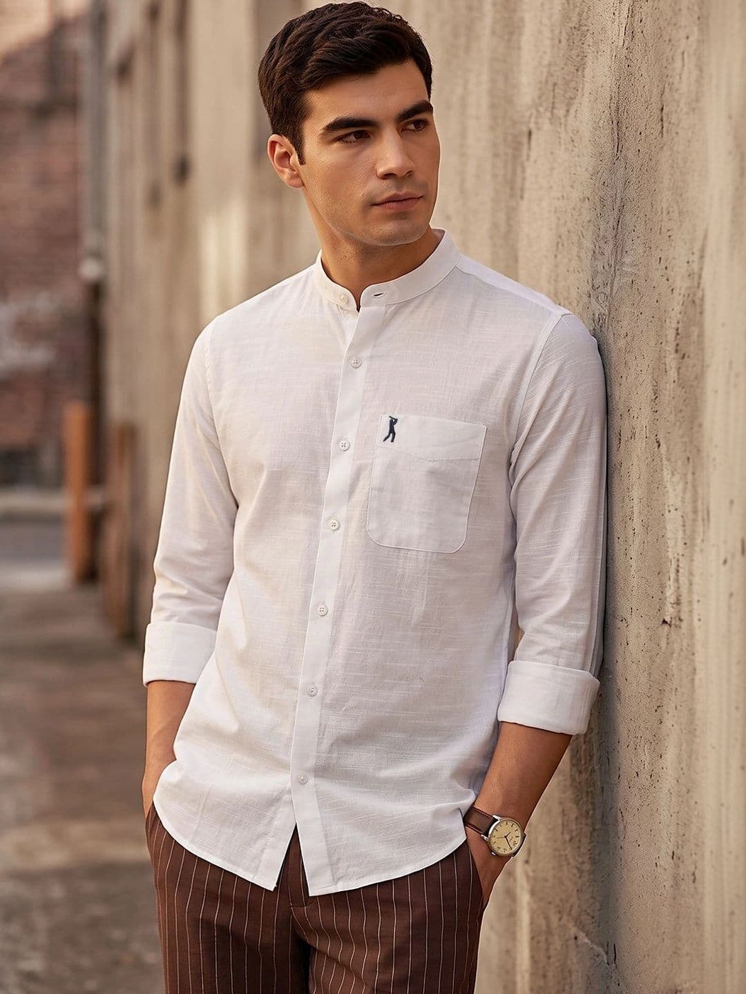 Thomas Scott Men Slim Fit Mandarin Collar Casual Shirt - view 1