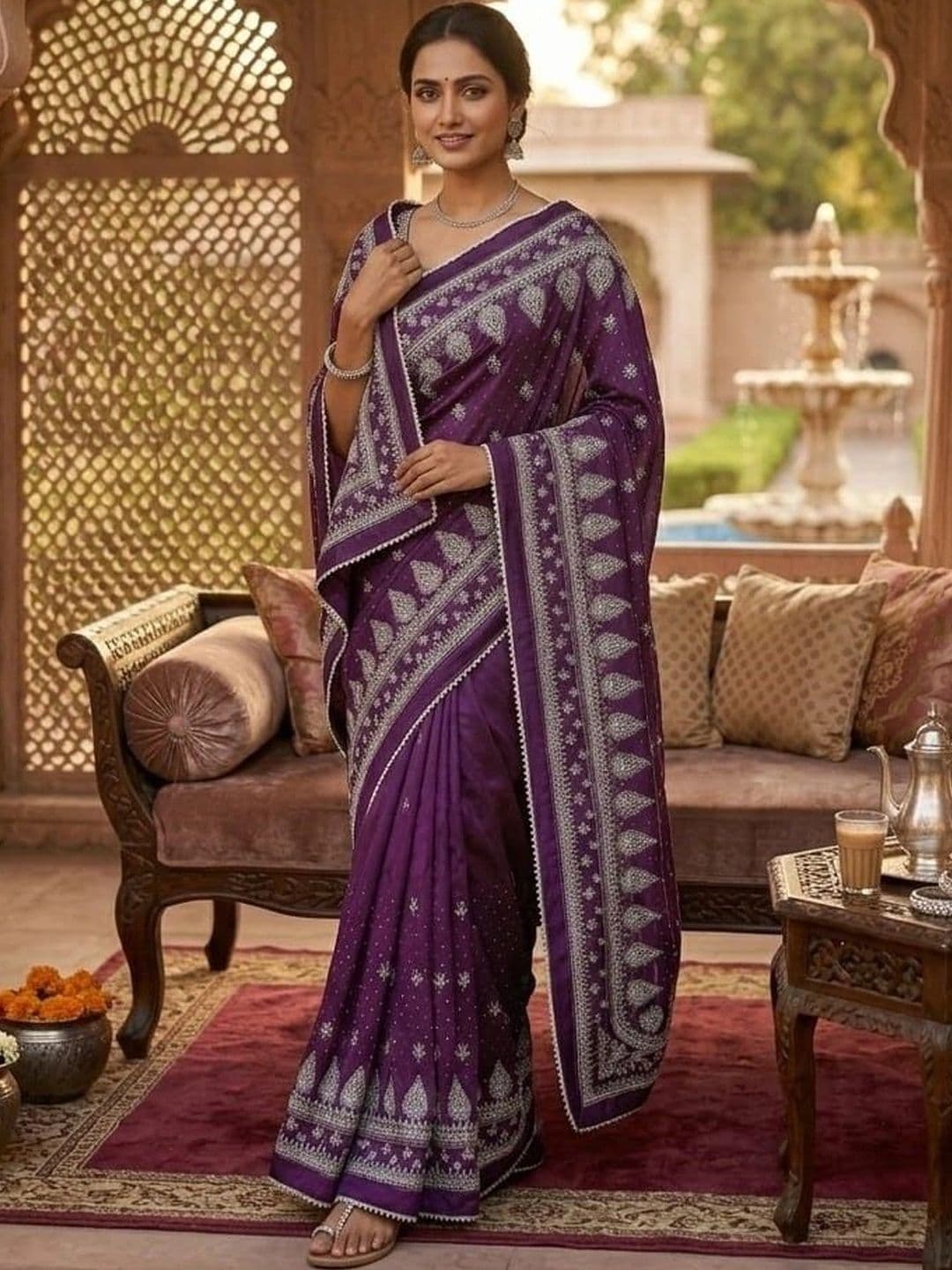 RANGVYRA LIFESTYLE Embroidered Pure Georgette Saree - view 1