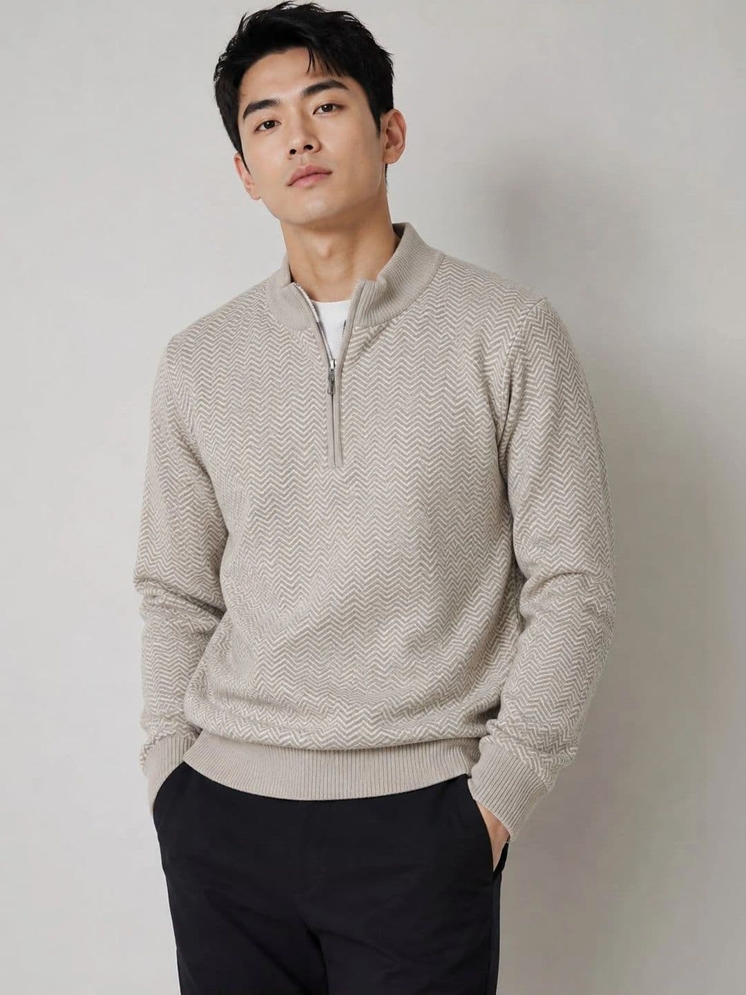 Moda Rapido Men Chevron Woollen Pullover - view 1