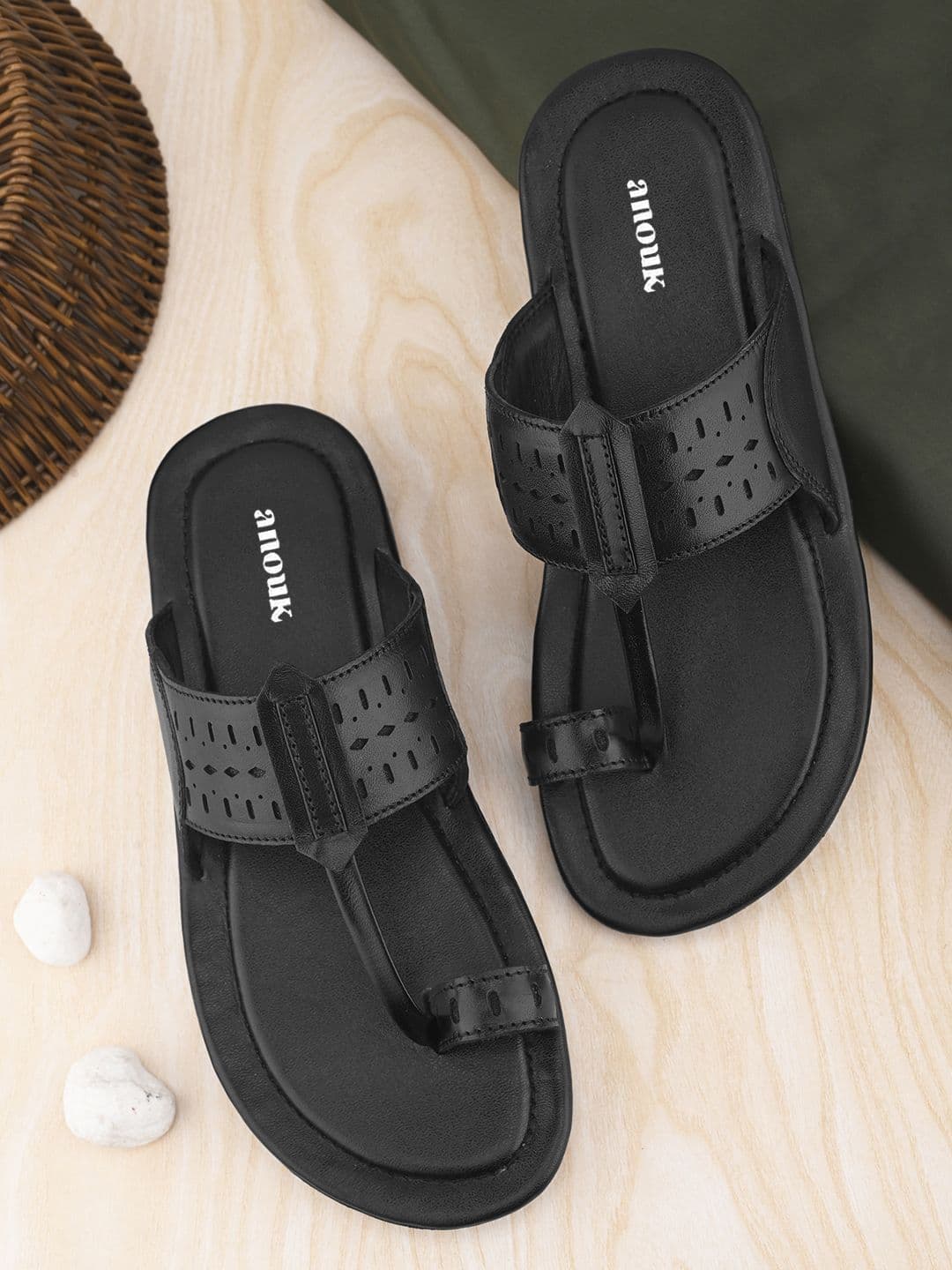 Anouk Men Ethnic Leather Comfort Sandals - view 1