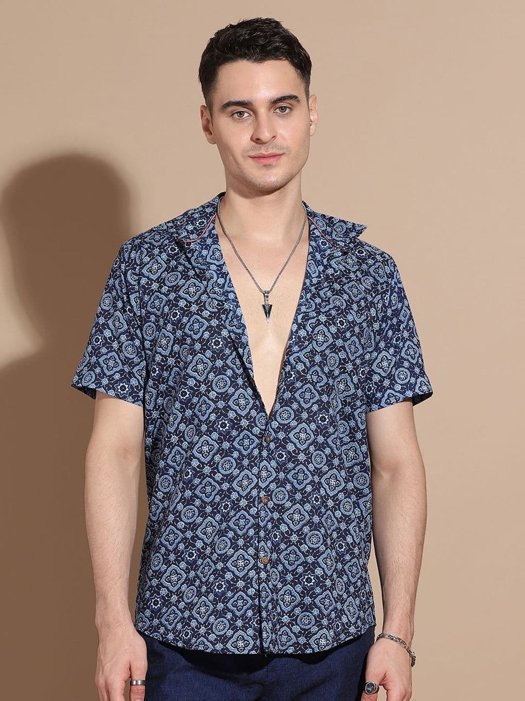 Anouk Men Smart Cutaway Collar Ethnic Motifs Printed Cotton Casual Shirt - view 1