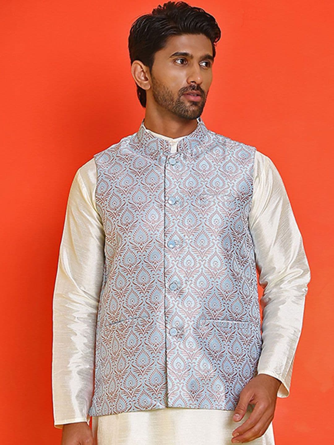 Anouk Printed Woven Nehru Jacket - view 1