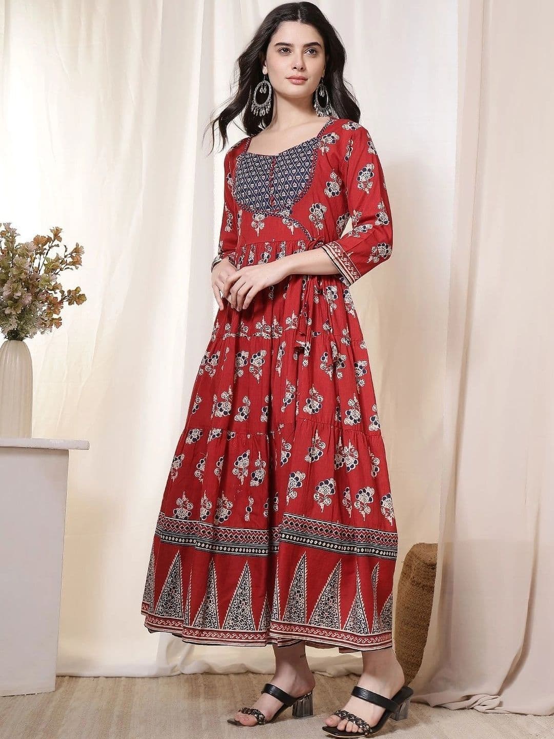Sangria Women Ethnic Motifs Printed Indie Prints Anarkali Kurta - view 1