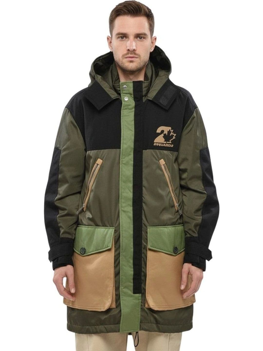 Dsquared2 Green Hood Parka Jacket - view 1