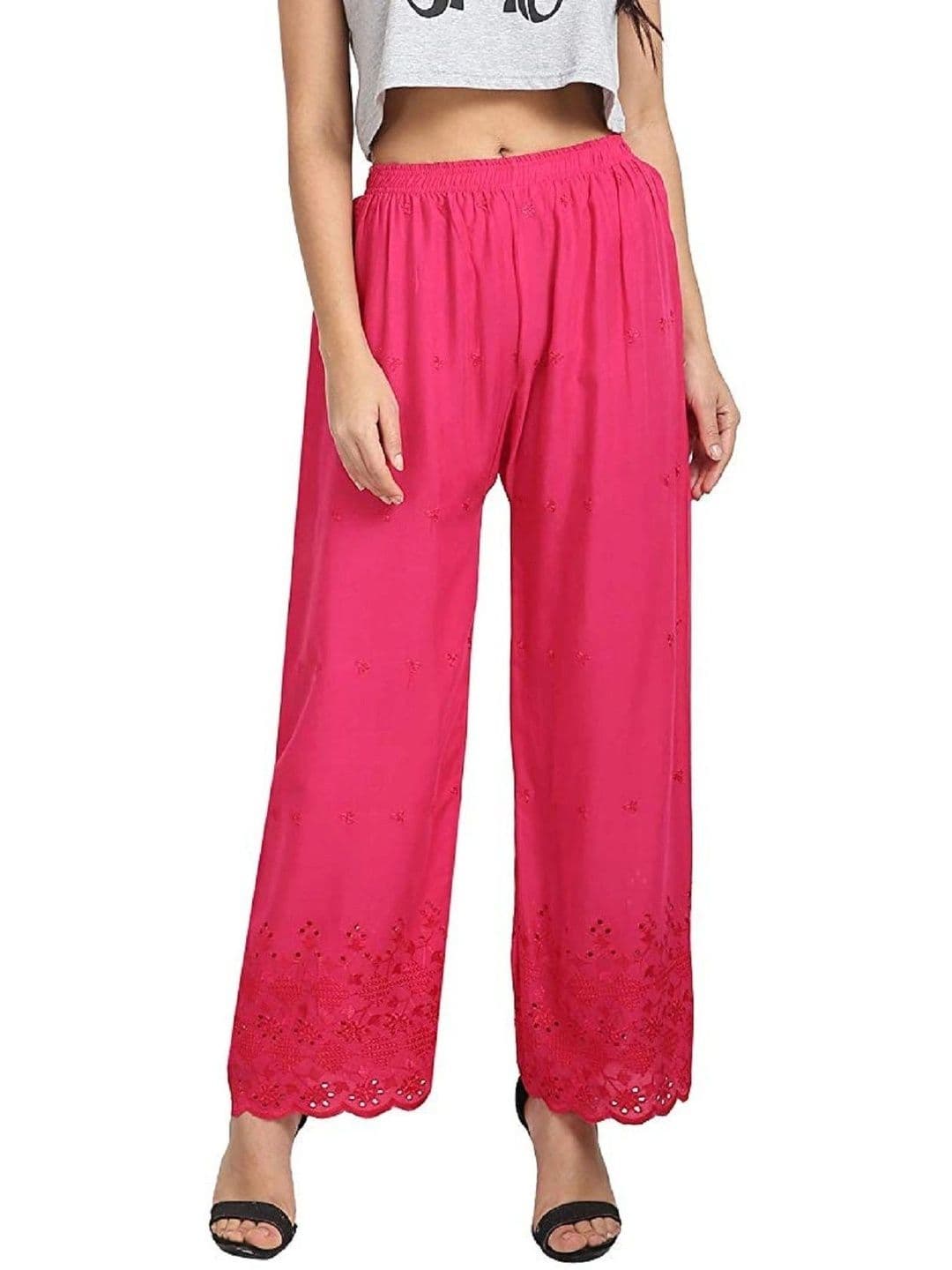 PINOVO Embroidered Mid-Rise Palazzos - view 1