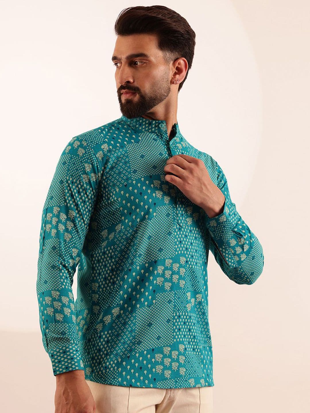 Anouk Ethnic Motifs Printed Mandarin Collar Short Kurta - view 1