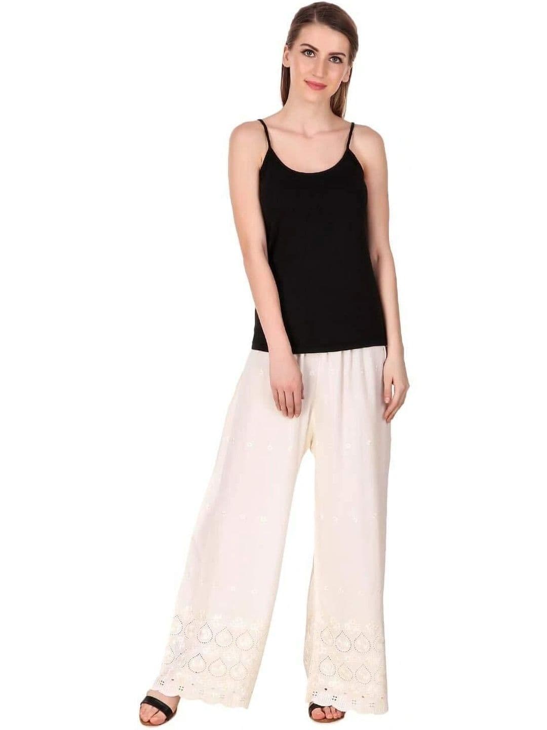 PINOVO Women Ethnic Motifs Embroidered Knitted Ethnic Palazzos - view 1