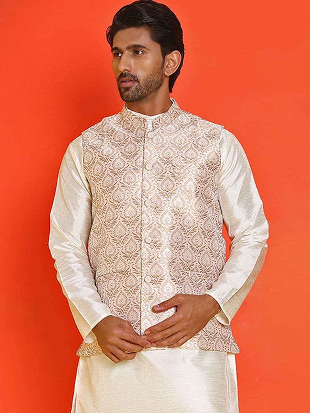 Anouk Printed Woven Nehru Jacket - view 1