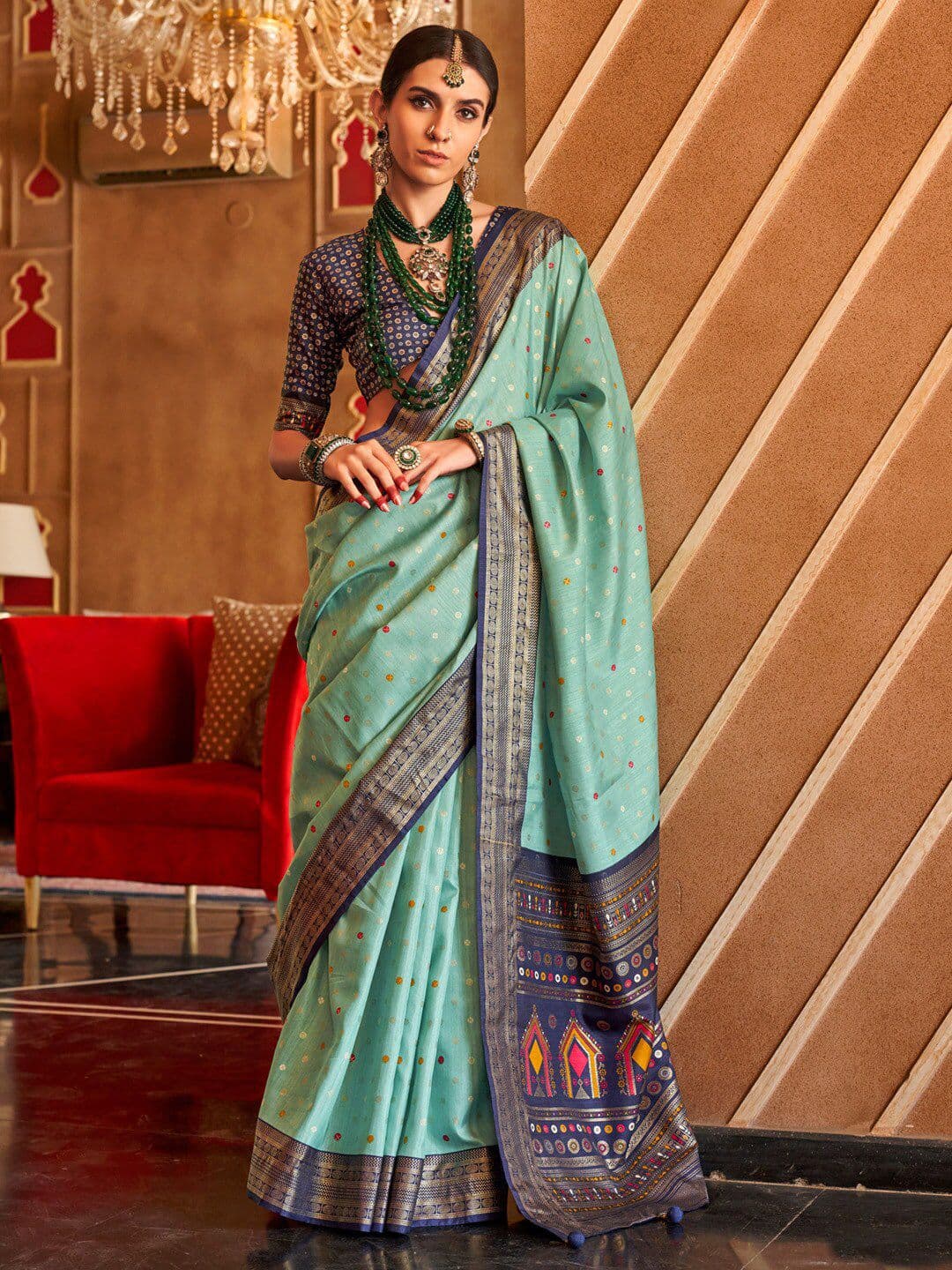 Anouk Ethnic Motifs Zari Patola Saree - view 1