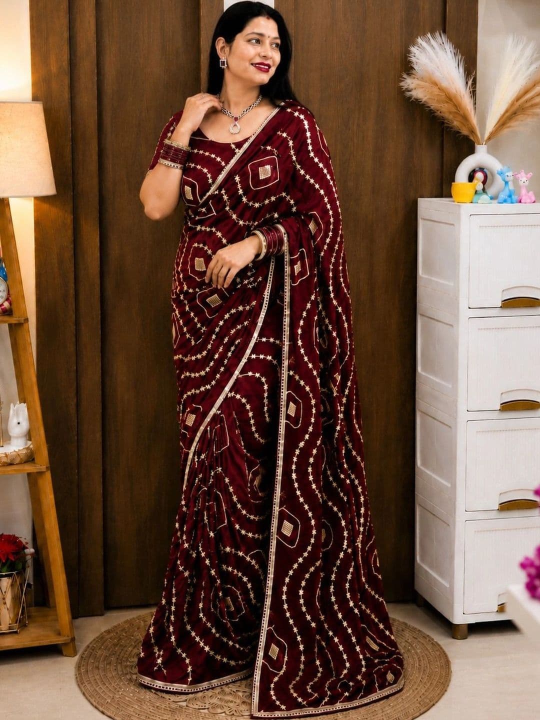 HK TEX Zari Satin Saree - view 1