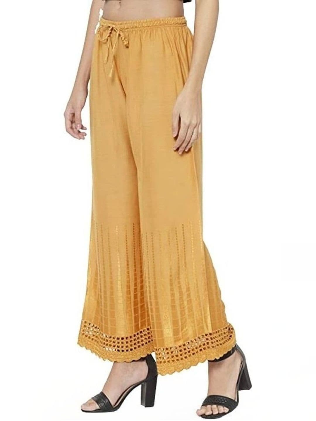 PINOVO Women Ethnic Motifs Embroidered Knitted Ethnic Palazzos - view 1