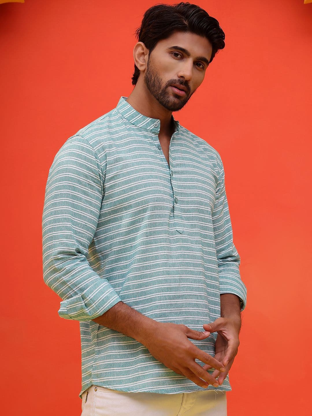 Anouk Men Striped Kurta - view 1